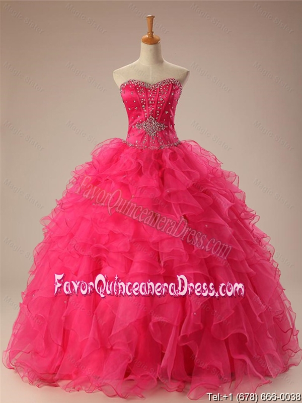 Pretty Sweetheart Quinceanera Dresses with Beading and Ruffles for 2015