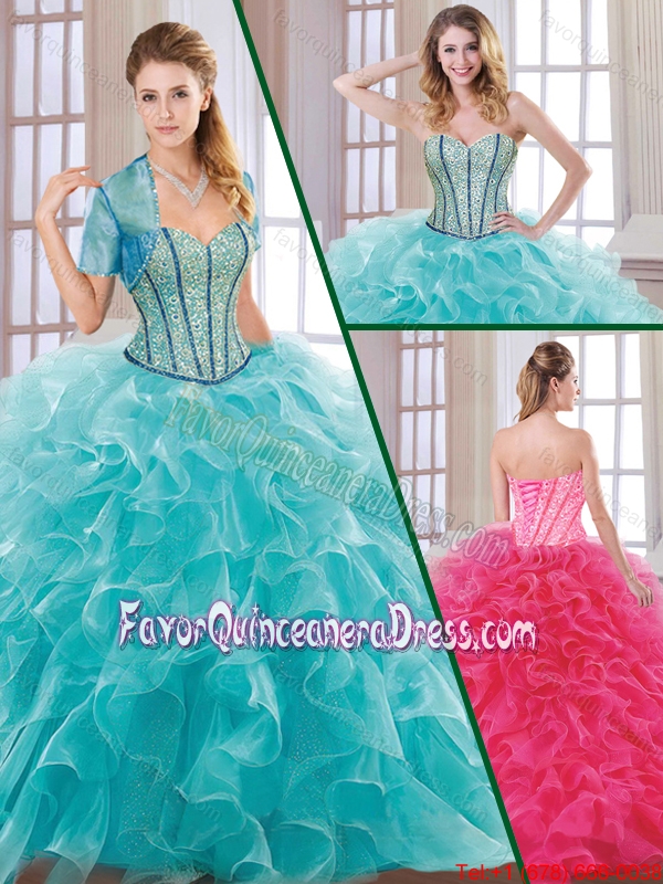 Hot Sale Beading and Ruffles Quinceanera Dresses with Sweetheart
