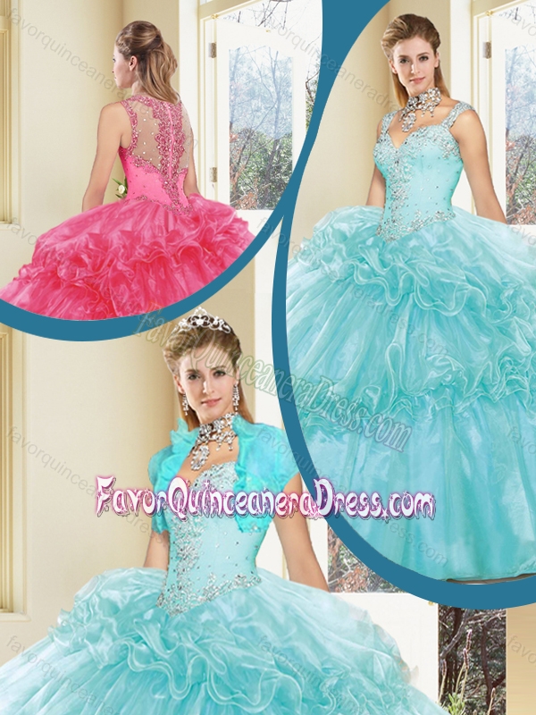 Luxurious Zipper Up Quinceanera Dresses with Beading