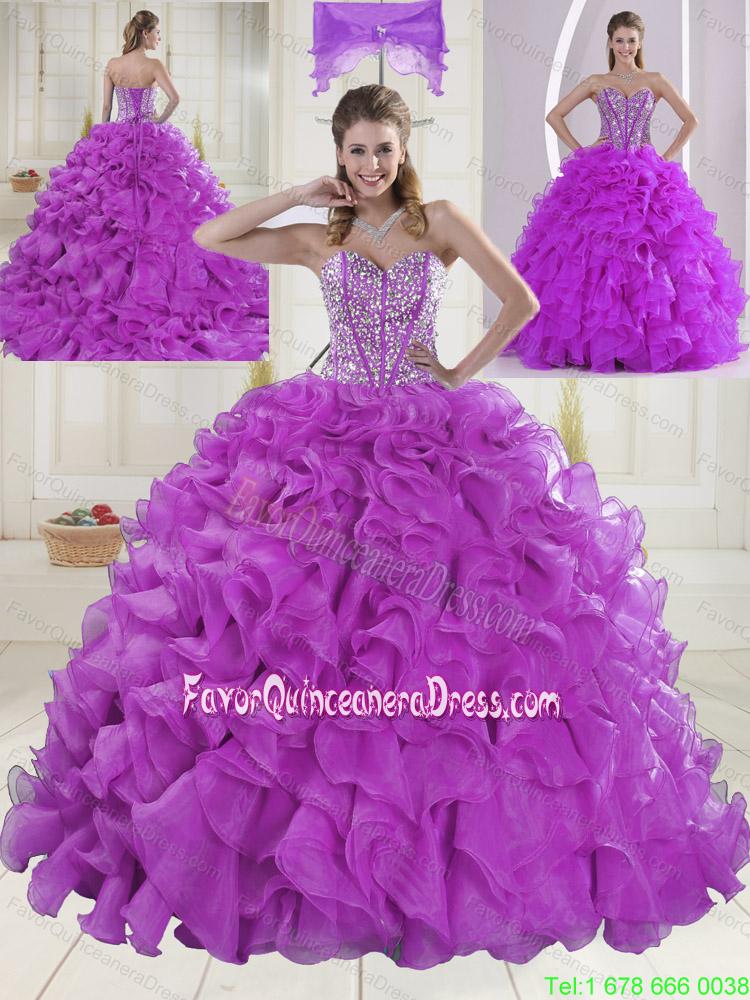On Sale Sweetheart Beading Quinceanera Dresses with Brush Train