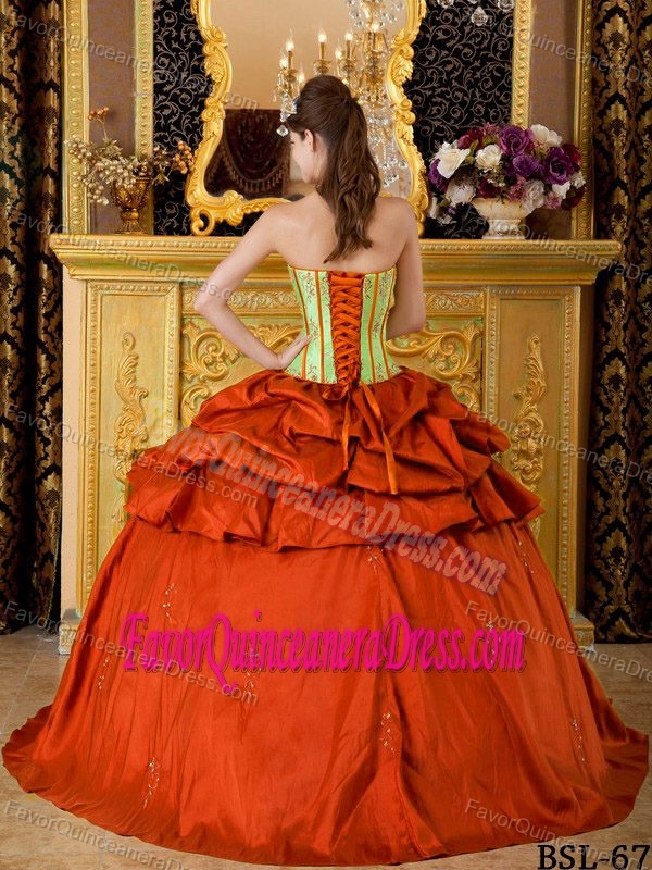 Elegant Floor-length Taffeta Lace-up Quinceanera Dresses in Multi-Color