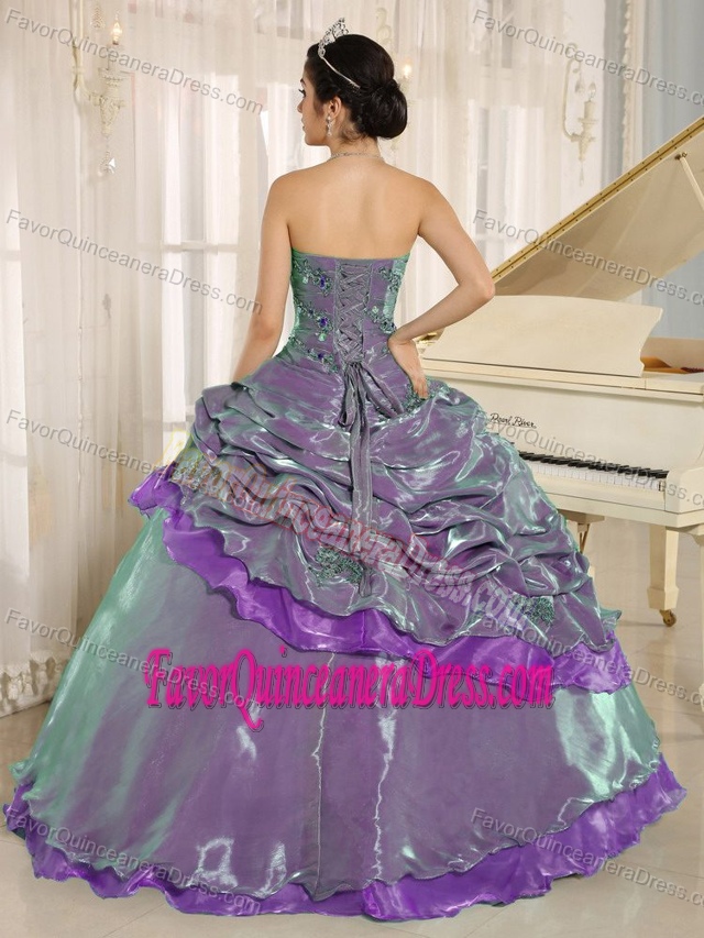 Clearance Multi-colored Beaded Dress for Quinceanera with Pickups on Sale