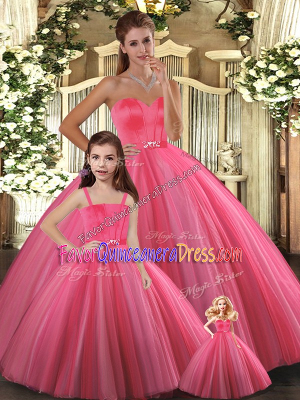  Tulle Sleeveless Floor Length Quince Ball Gowns and Beading