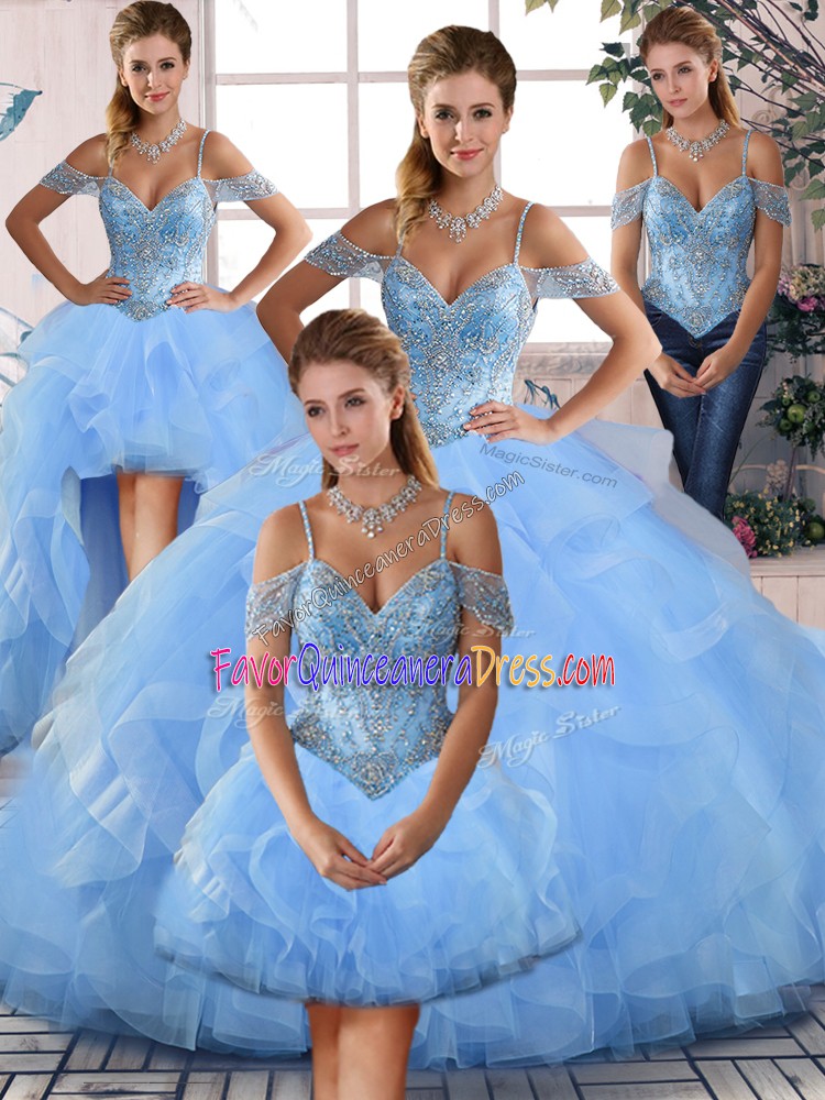 Great Tulle 15 Quinceanera Dress and Beading and Ruffles