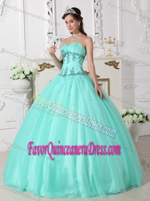Amazing Tulle and Taffeta Beaded Glitz Pageant Dresses in Apple Green Color