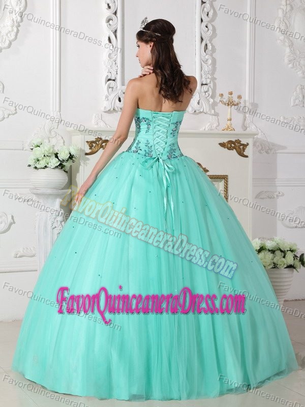 Amazing Tulle and Taffeta Beaded Glitz Pageant Dresses in Apple Green Color