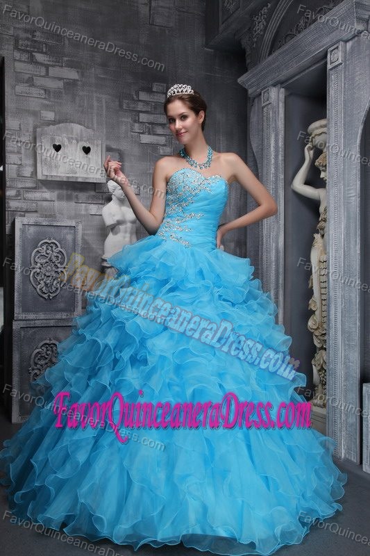 Sweetheart Taffeta and Organza Sweet 16 Dresses with Beads and Appliques