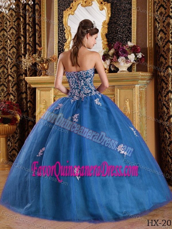 Unique Sweetheart Ruched Dress for Quinceanera with Appliques in Tulle