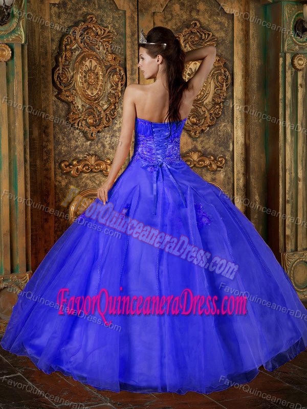 Organza A-line Sweetheart Appliqued 2013 Sweet Sixteen Dress with Ruche