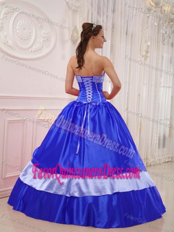 Sweetheart Special Appliqued Blue Quinceanera Dresses with Bowknots for Cheap