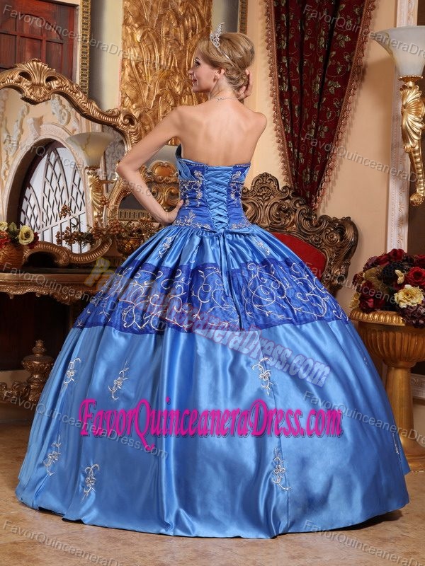 Nice Blue Ball Gown Sweetheart Essential Sweet Sixteen Quinceanera Dresses