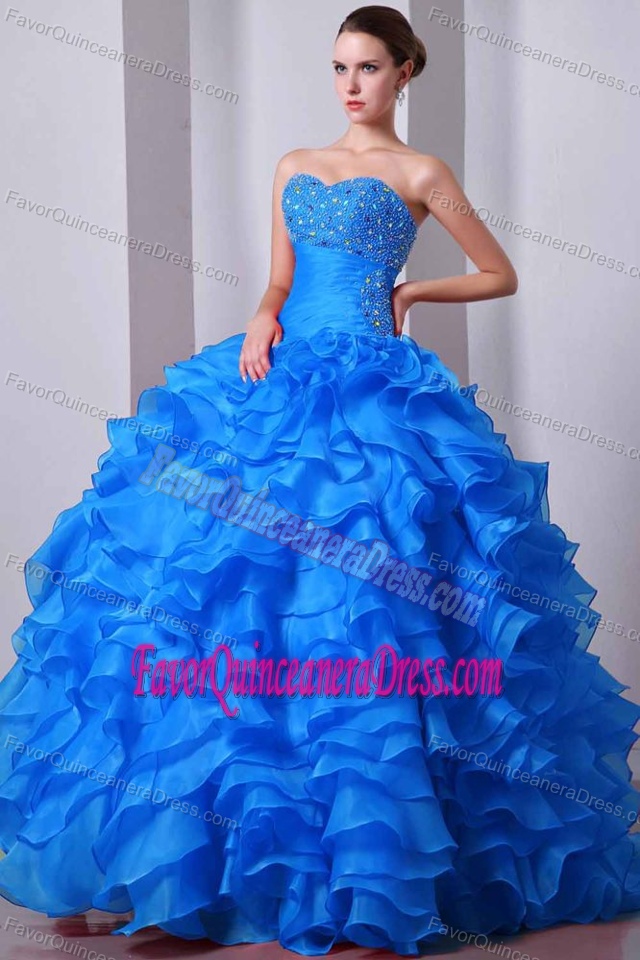 Nice Blue Ball Gown Strapless Desirable Dresses for Quinceaneras Made in Taffeta