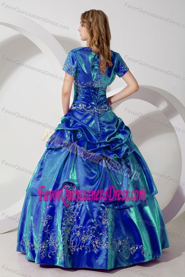 Dark Blue A-Line Slick Dresses for Quince with Beading Made in Organza on Sale
