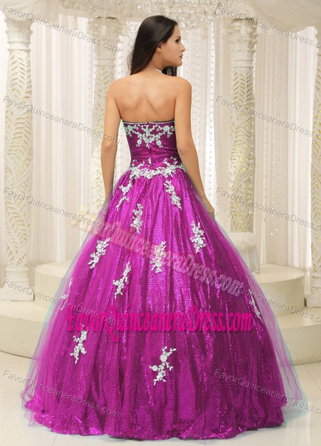 Beautiful A-line Sweet Sixteen Quinceanera Dresses with White Appliques