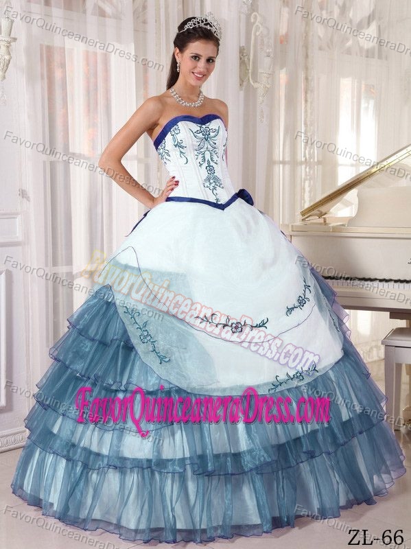 Clearance Satin and Organza Fall Sweet Sixteen Dresses with Lace Up Back