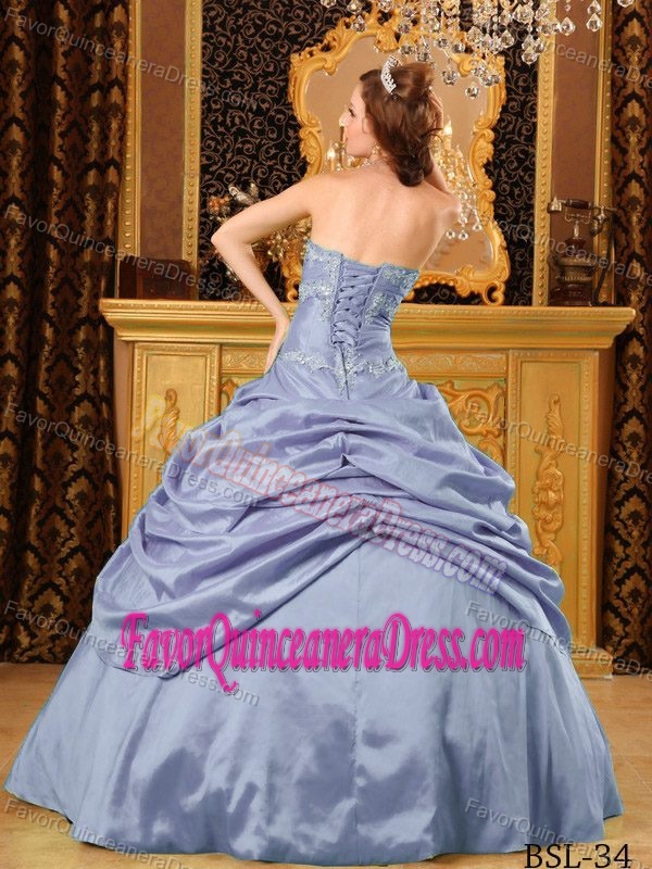 Memorable Lilac Strapless Taffeta Lace-up Quinceaneras Dress under 200