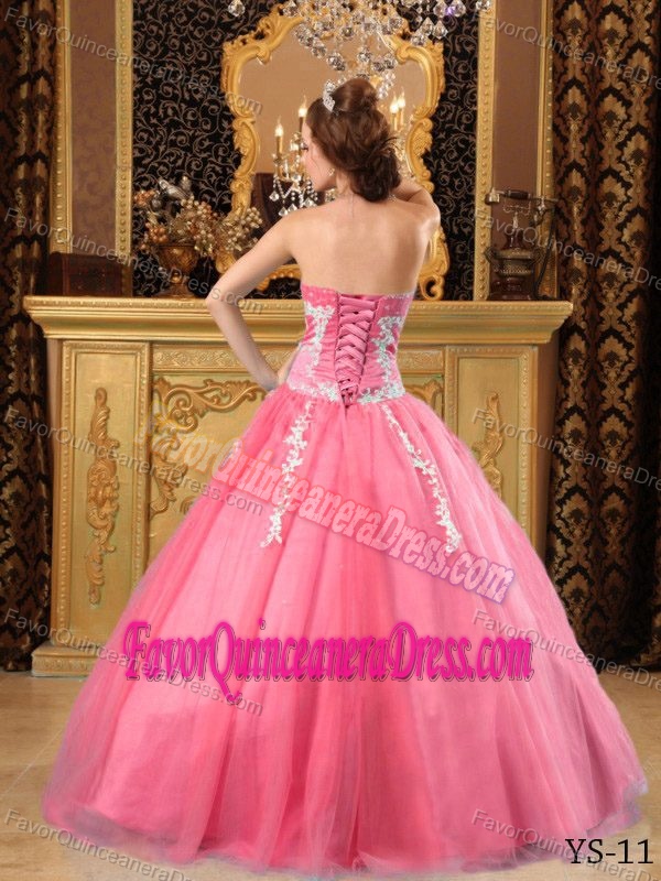 Magnificent Sweetheart Watermelon Tulle Long Dresses for Quinceaneras