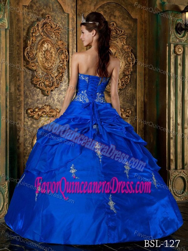 Fabulous Sweetheart Lace-up Taffeta Quinceanera Gowns in Royal Blue
