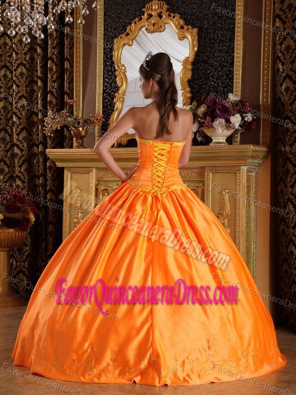 Strapless Orange Fashionable Sweet Sixteen Quinceanera Dresses with Bowknot