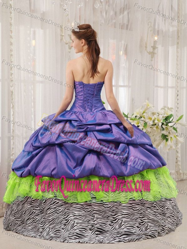Charming Strapless Beaded Taffeta Dresses for Quinceanera in Multi-color