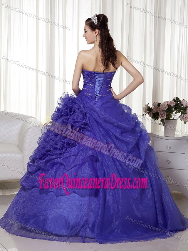 Fashionable Quince Dresses with Beading on the Bodice and Ruffles on Skirt