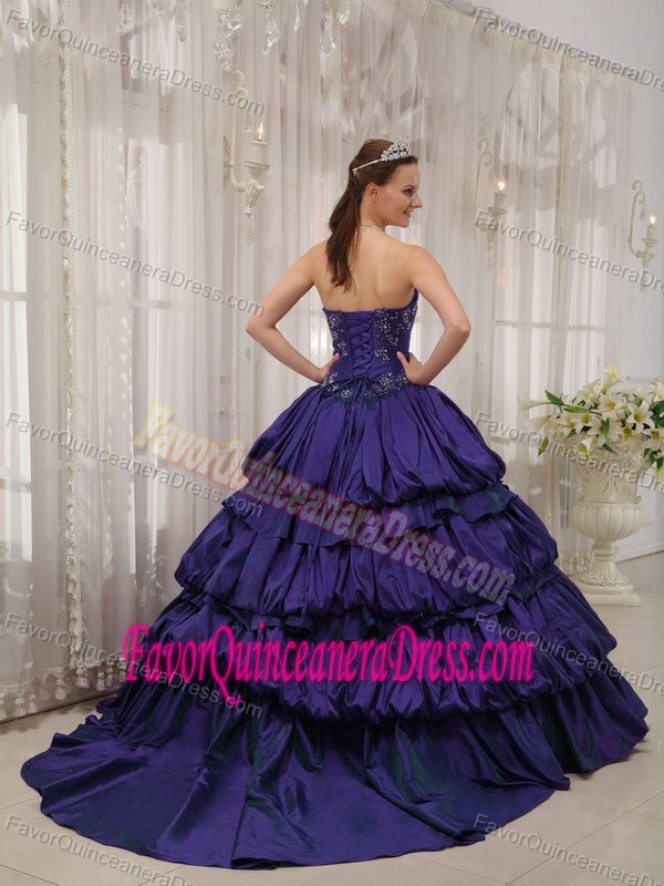 Ball Gown Sweetheart Quinceanera Dresses with Pick-ups and Ruffled Layers