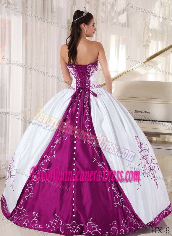 Most Popular Strapless Satin Quinceanera Gown Dresses with Embroidery