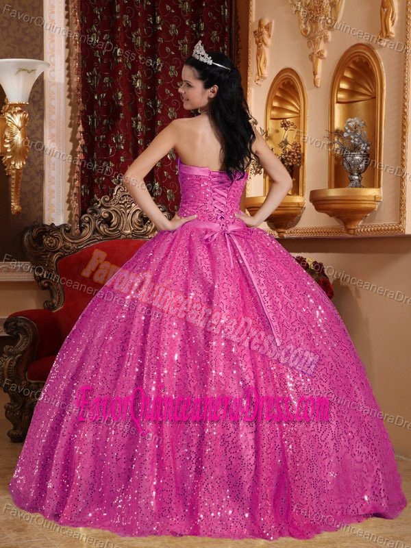 Brand New Hot Pink Quinceanera Gown Dresses with Beading in Tulle