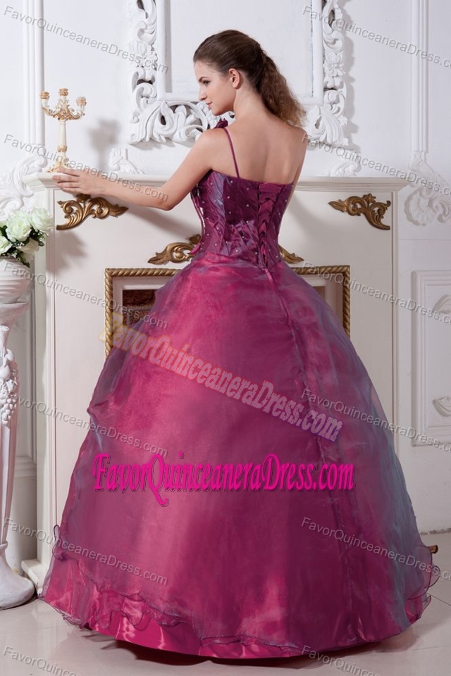 A-line Beaded One Shoulder Quinceanera Dresses in Taffeta and Organza