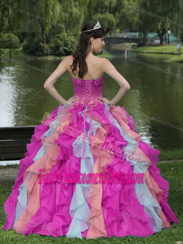 Sweet Appliqued Colorful Quinceanera Dresses with Special Ruffled Layers