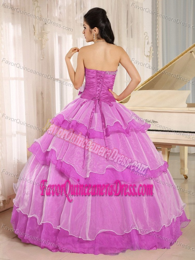 Sweetheart Beaded and Ruched Quinceanera Dresses with Ruffled Layers