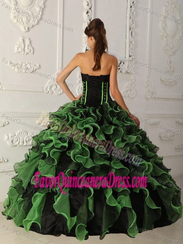 Sweetheart Organza Beaded and Ruffled Quinceanera Gown Dresses in 2013