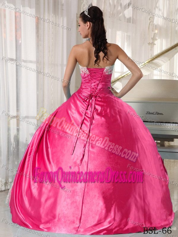 Hot Oink Strapless Dresses for Quinceaneras Made in Taffeta and Lace2013