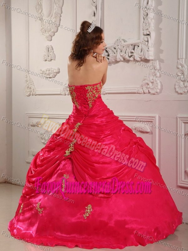 Strapless Ruched Dresses for Quinceanera Embellished with Embroidery 2013