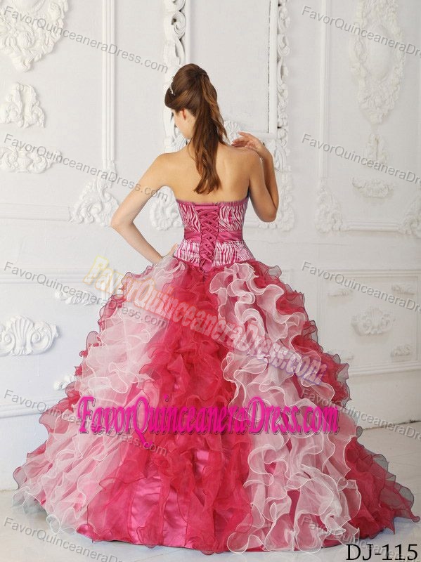 A-line Multi-Color Zebra Sweetheart Ball Gown Quinceaneras Dress on Sale