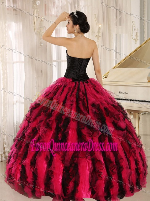 Beaded and Ruffled Sweetheart 2013 Dress for Quinceanera in Multi-color