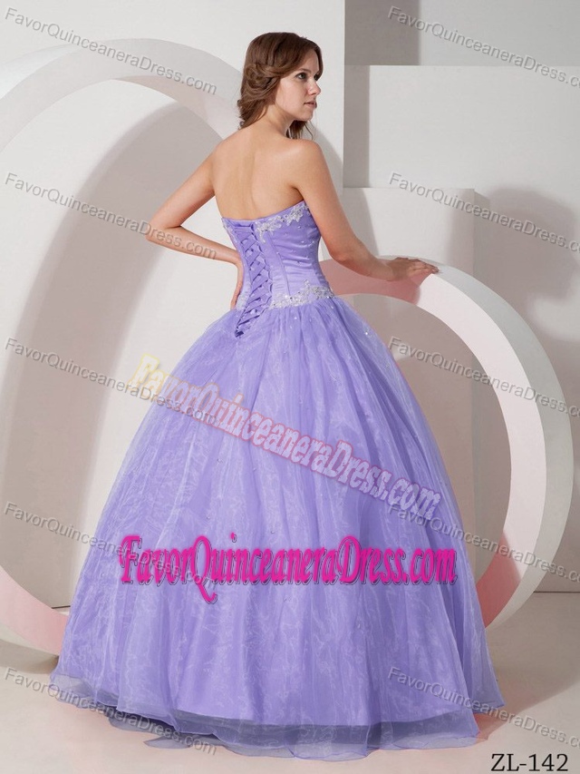 Beautiful Ball Gown Sweet 15 Dress in Satin and Organza with Appliques