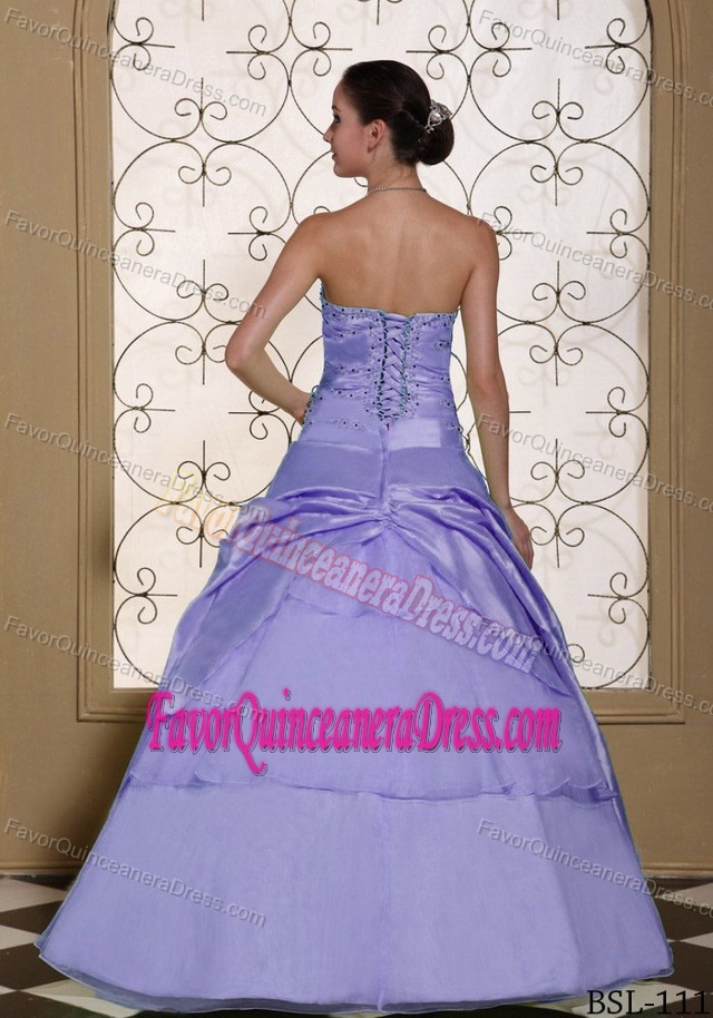 Beaded Taffeta and Organza Dress for Quinceanera with Pick-ups and Ruche