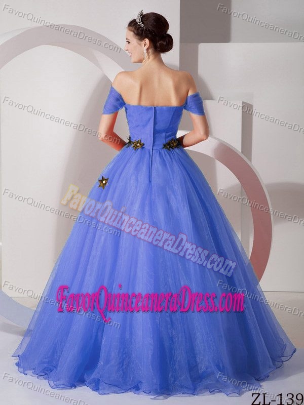 Princess Off the Shoulder Dresses for Quince in Organza with Appliques