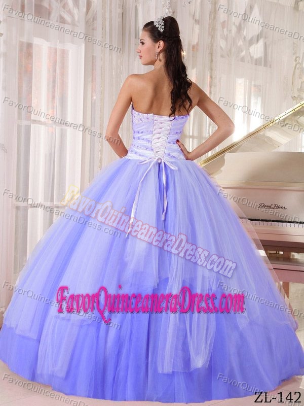 Affordable Ball Gown Beaded Sweetheart Dress for Quinceanera in Tulle
