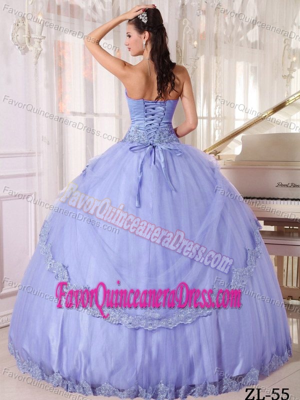 Lilac Ball Gown Sweetheart Dress for Quinceanera in Taffeta and Tulle