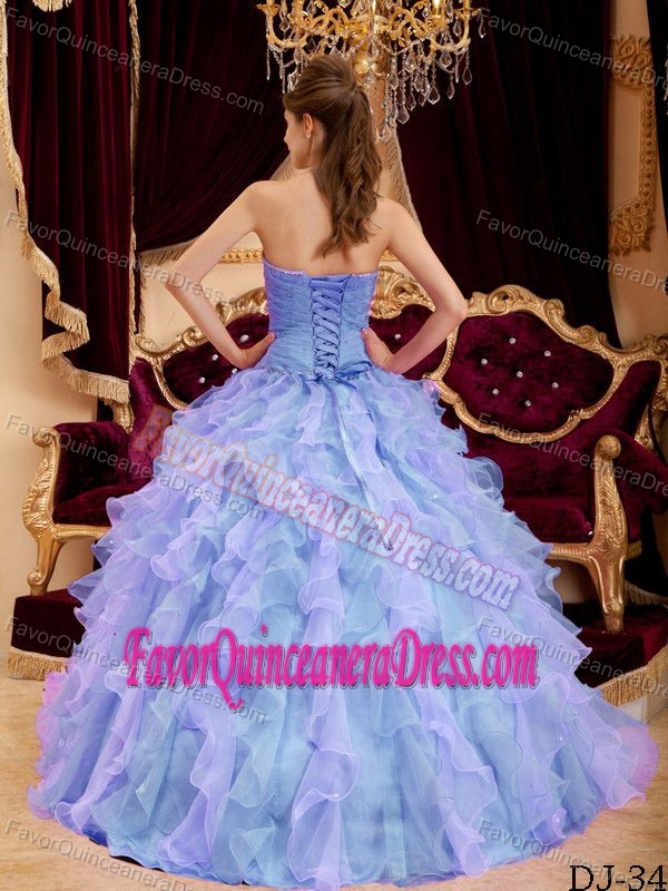 Ball Gown Lilac Sweetheart Dress for Quinceanera with Ruffle in Purple