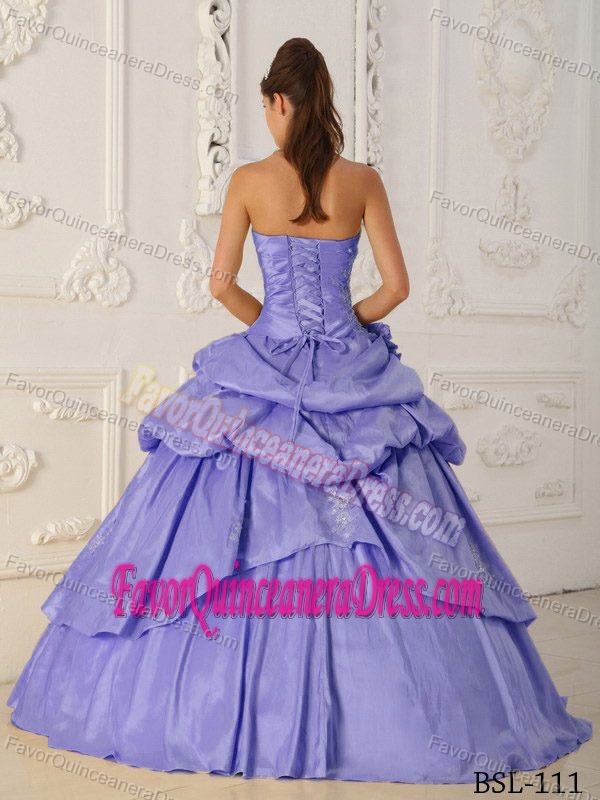 Lilac A-Line Taffeta Sweet Sixteen Quinceanera Dresses with Pick-ups
