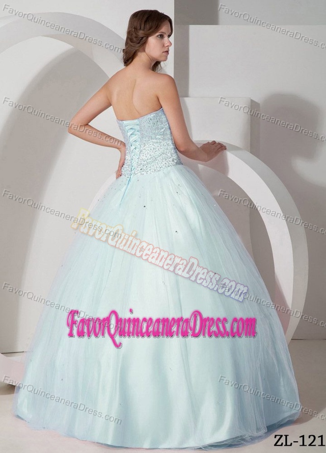 New Arrival Light Apple Green Beaded Quinceanera Gown Dresses in Tulle