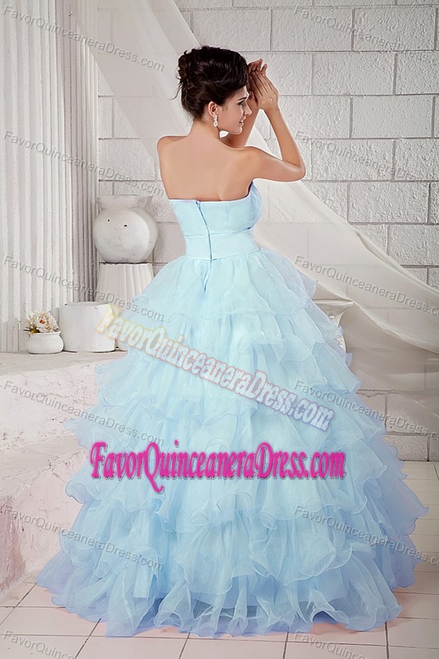 Ruffled and Ruched Sweet Sixteen Quinceanera Dresses in Light Apple Green
