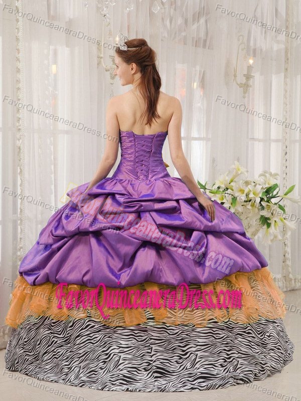 Perfect Multi-color Taffeta Organza Quinceanera Dresses with Zebra Print