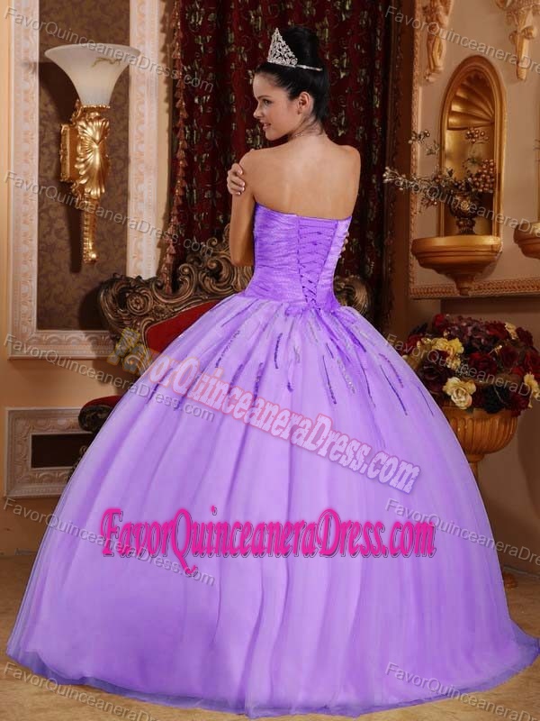 Stylish Beaded Lilac Summer Quinceanera Gown Dresses in Tulle Taffeta