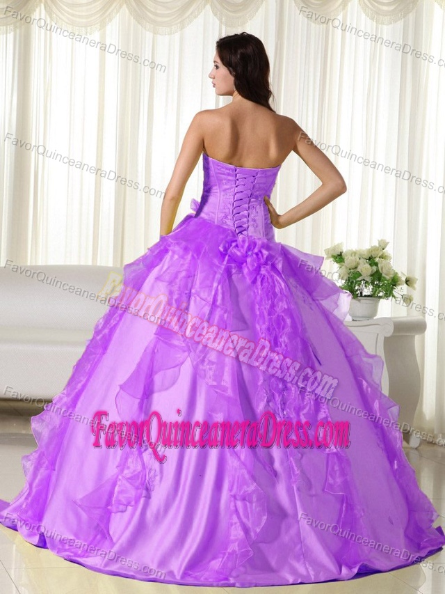 Popular Purple Quinceanera Gowns with Embroidery in Taffeta and Organza