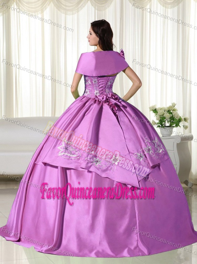Perfect Off The Shoulder Rose Pink Quinceaneras Dress with Embroidery