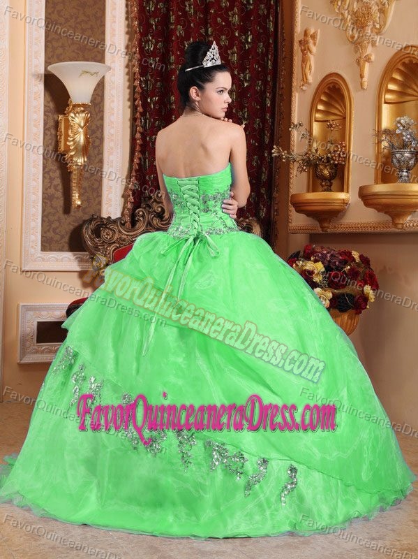 Most Popular Pick-ups Teal Organza Sweetheart Beaded Quinceanera Gowns